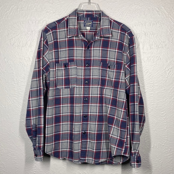 J. Crew Other - J. Crew Navy Blue Gray Red White Plaid Long Sleeve Button Up Shirt Size …
